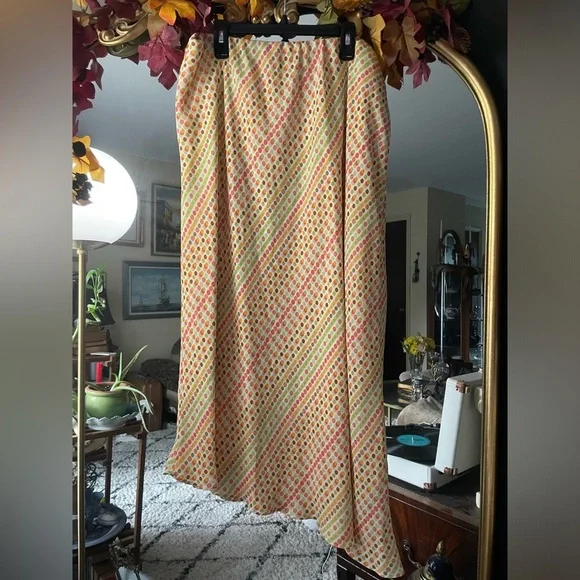 Giorgio Fiorlini Polka Dot High Low Midi Skirt Black White Asymmetrical Hem Vint - Picture 1 of 5